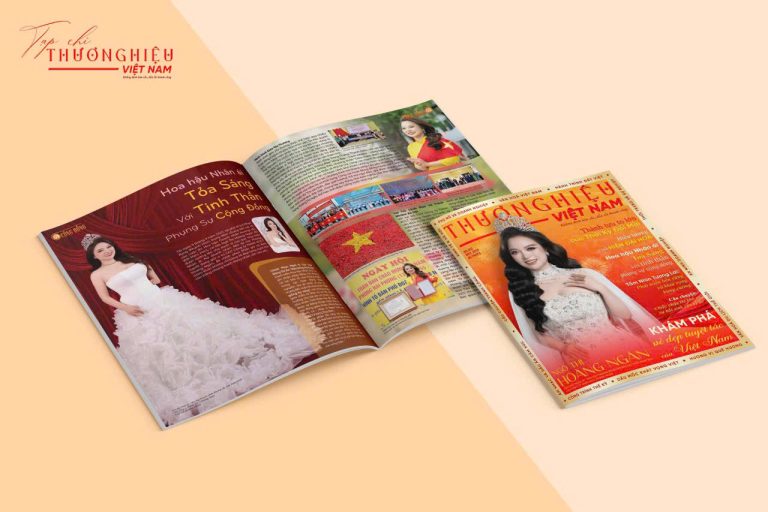 Hoa hậu Nhân ái Ngô Thị Hoàng Ngân xuất hiện trên bìa ấn phẩm “Thương hiệu Việt Nam” quý II