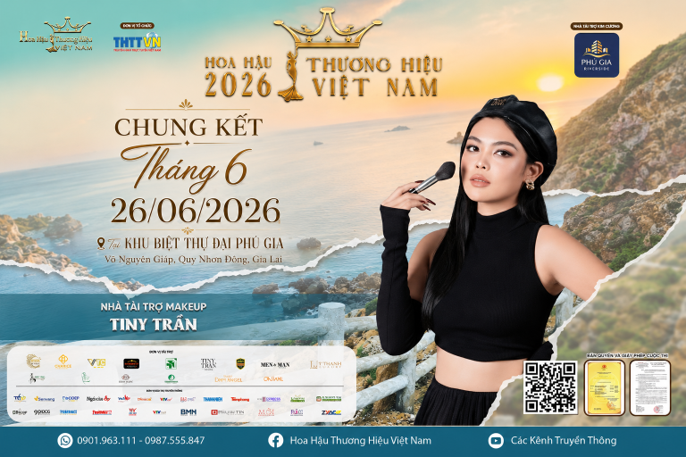 Lần thứ hai liên tiếp, Tiny Trần Makeup Academy trở thành Nhà tài trợ Makeup của Hoa hậu Thương hiệu Việt Nam