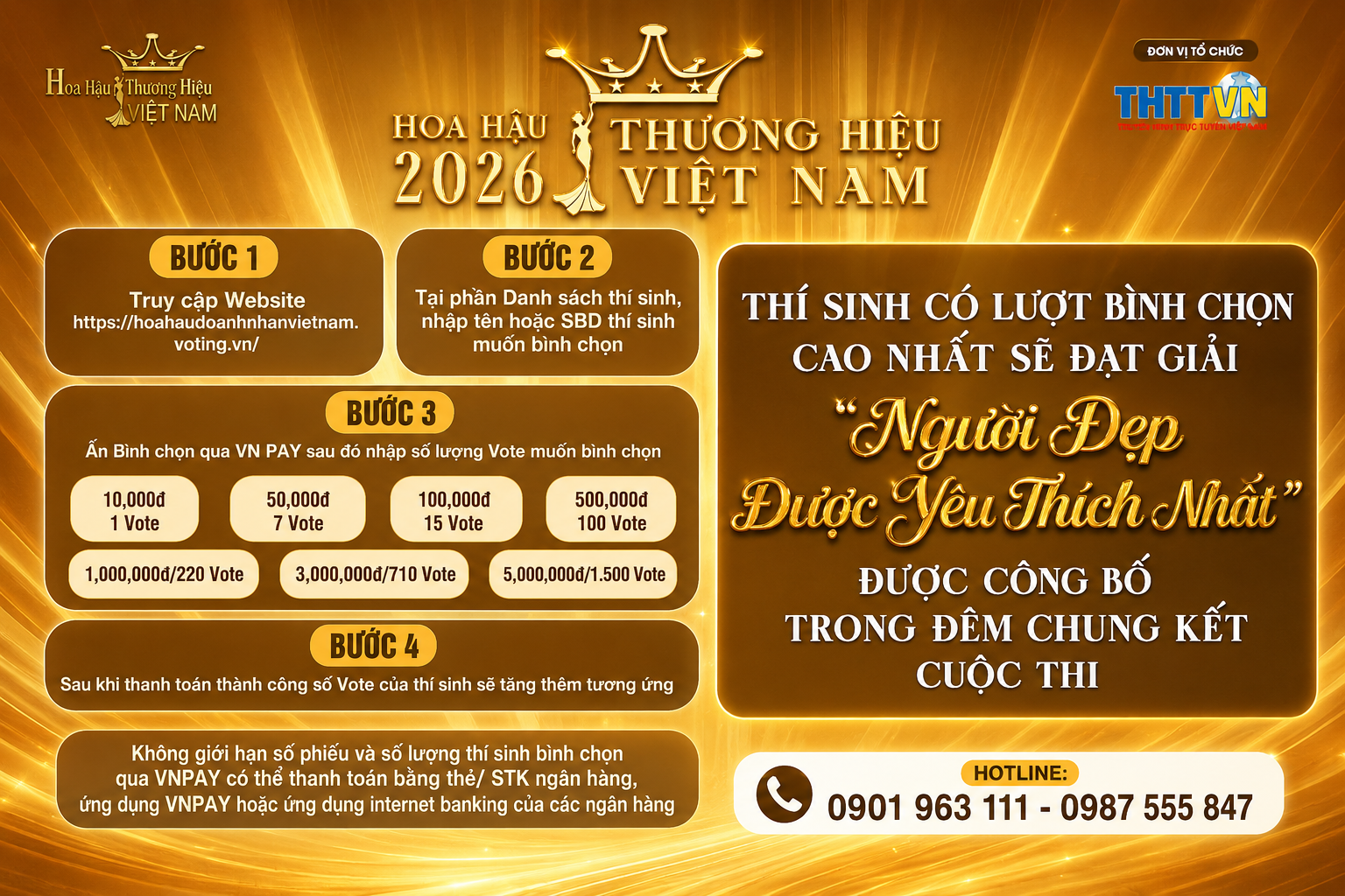 Đếm ngược chặng nước rút: Ai sẽ là “Người đẹp được yêu thích nhất” Hoa hậu Thương hiệu Việt Nam 2026?