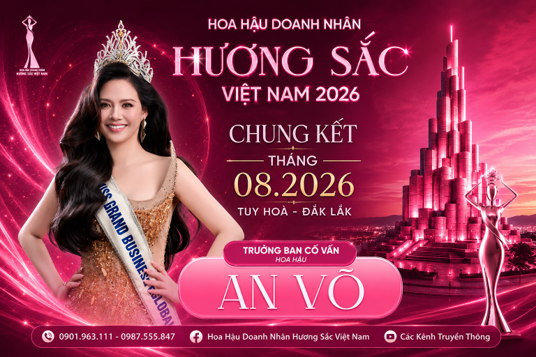 Nàng hậu Việt kiều An Võ giữ cương vị Trưởng Ban Cố vấn Hoa hậu Doanh nhân Hương sắc Việt Nam 2026