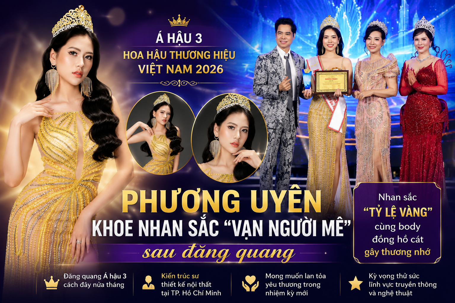 Á hậu Phương Uyên gây thương nhớ với nhan sắc “vạn người mê” sau đăng quang