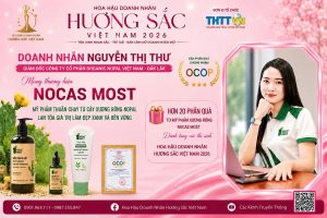 Doanh nhân Nguyễn Thị Thư mang mỹ phẩm thuần chay Nocas Most đến Hoa hậu Doanh nhân Hương sắc Việt Nam 2026