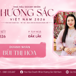 Chủ shop giày dép Hoa Dũng Bùi Thị Hoa ghi danh Hoa hậu Doanh nhân Hương sắc Việt Nam 2026