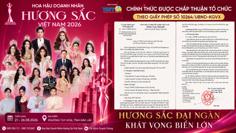 UBND tỉnh Đắk Lắk chấp thuận tổ chức Hoa hậu Doanh nhân Hương sắc Việt Nam 2026