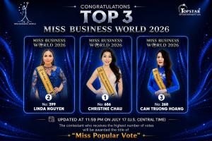 Chính thức mở cổng bình chọn “Miss Popular Vote”: Cuộc cạnh tranh đầu tiên của Miss Business World 2026 bắt đầu