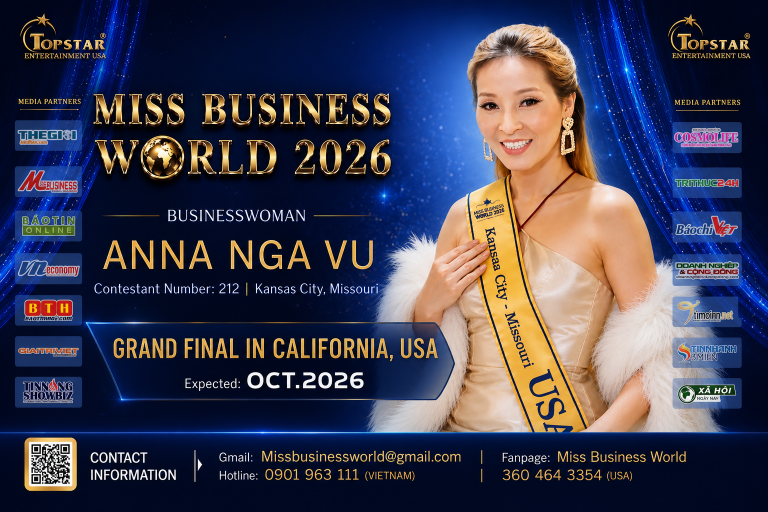 Anna Nga Vũ: Hơn 20 năm lập nghiệp tại Hoa Kỳ, sẵn sàng chinh phục Miss Business World 2026