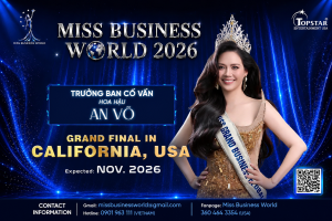 Hoa hậu An Võ đồng hành Miss Business World 2026 với vai trò Trưởng ban Cố vấn