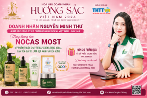 Doanh nhân Nguyễn Thị Thư mang mỹ phẩm thuần chay Nocas Most đến Hoa hậu Doanh nhân Hương sắc Việt Nam 2026