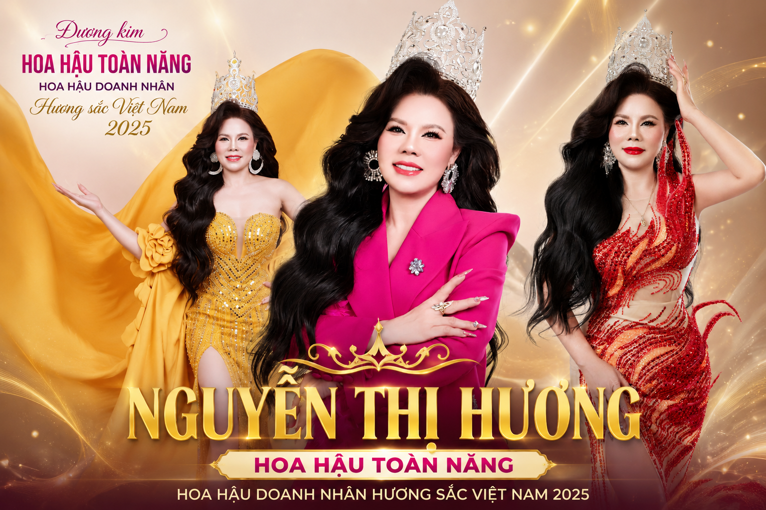 Hoa hậu Toàn năng Nguyễn Thị Hương nhận nhiệm vụ cuối cùng, khép lại hành trình một năm đương nhiệm